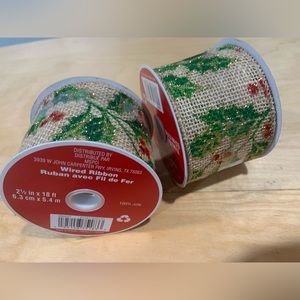 2 Xmas wired ribbons